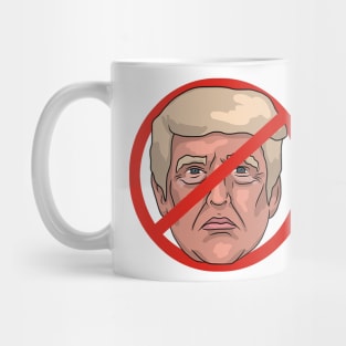 Donald Trump No Road Sign Illustration Mug